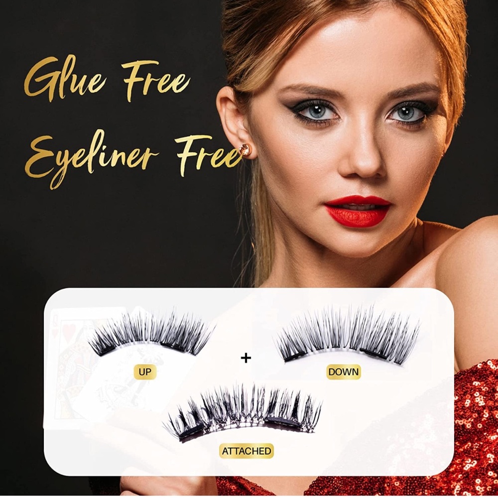 Dual Magnetic Eyelashes NO Eyeliner or Glue Needed, Magnets False Eyelashes - Picture 3 of 6